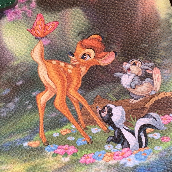 RARE🔥Authentic KATE SPADE Italian leather/coated canvas BAMBI DISNEY zip CROSBY - Picture 16 of 16